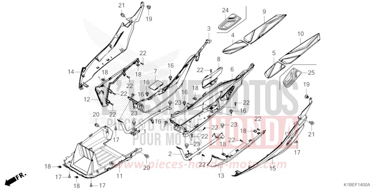 FLOOR STEP for Forza 350 MAT CYNOS GRAY METALLIC (NH312) from 2025